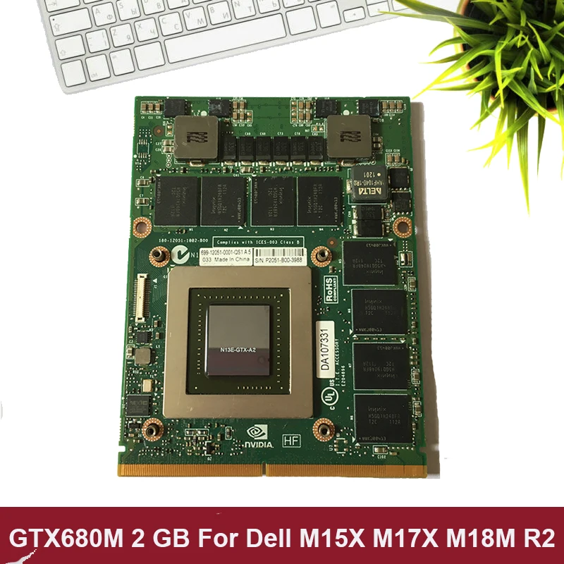 

GTX680M GTX 680M N13E-GTX-A2 Graphics Video Card For Dell Alienware M15X M17X M18X R2 2GB GDDR5 CN-020HTK 20HTK Fully Tested