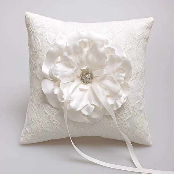 fashion luxury lace favors ring pillow wedding cushion bridal ring