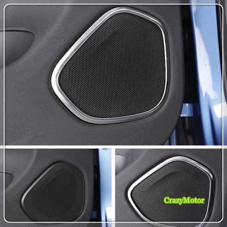 

For Volvo XC60 2018 Stainless Interior Car Door Speaker Decoration Trim Sticker Cover 4* Car styling