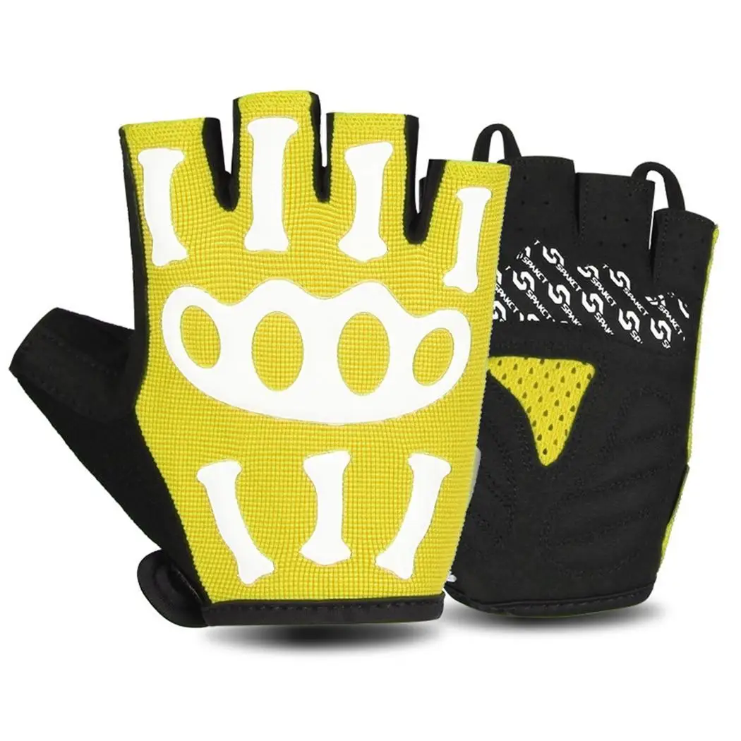 

Unisex Skull Skeleton Pattern Anti-slip Cycling Running,Riding,Climbing,Fitness Wrist Half Finger Gloves