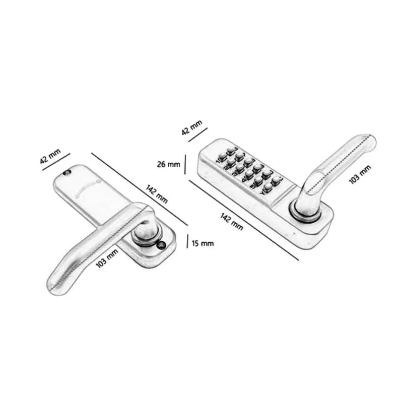 Mechanical Digital Push Button Door Lock Smart Home Keyless Keypad Combination Code Lock Waterproof Password Intelligent Lock