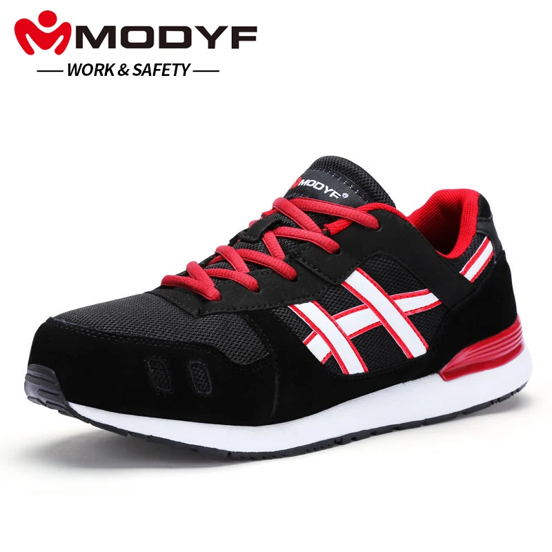 Meilleur MODYF Hommes Acier Embout Chaussures de Sécurité Au Travail Véritable Daim Respirant Bottes Anti Smash Protection Chaussures