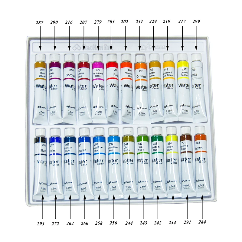 Original South Korean high quality very good WCS-103Water Colors 24 colors 7.5 ML watercolor oil paint 