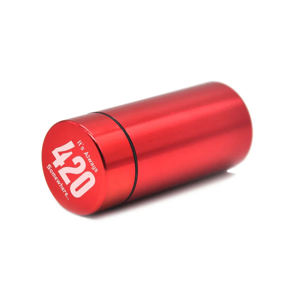 COURNOT Stash Jar-герметичный устойчивый к запаху алюминиевый контейнер для трав чехол для хранения специй аксессуары для курения - Цвет: Red-420