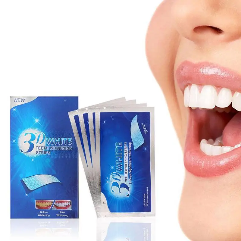 

14Pcs/Box 3D White Gel Teeth Whitening Strips Oral Hygiene Care Double Elastic Teeth Strips Whitening Dental Bleaching Tools