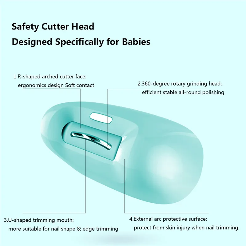Триммер для ногтей Huanxing 4 защитных дизайна безопасная детская пилка для ногтей электрическая машинка для стрижки ногтей для новорожденных малышей