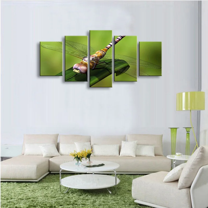 5 pieces high-definition print dragonfly canvas oil painting poster and wall art living room picture SD-001 (4)
