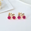 1pair Real. Golden crystal Bike bicycle Cycle stud Earrings for women girl's Rider Jewelry Free shipping 3
