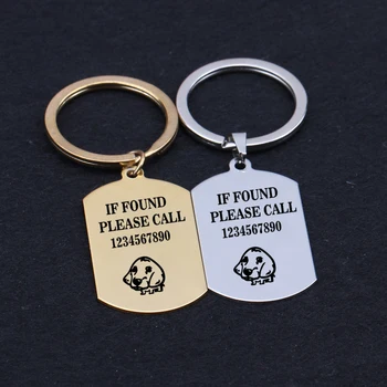 

Dog lost phone number custom dog tag key cahins familys keyring Dog lovers bag charm keys holder Gift to protect dogs key tag