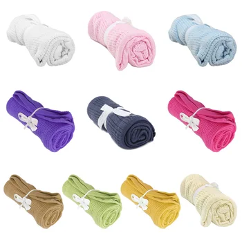 

Newborn Baby Blankets Super Soft Cotton Crochet Prop Crib Casual Sleeping Bed Supplies Hole Wrap FJ88