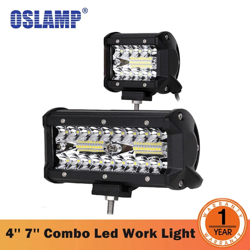 

Oslamp New 4 7 inch 3 Rows LED Bar LED Work Bar Light For Tractor Boat OffRoad 4WD 4x4 Truck SUV ATV Driving Motorcycle 12V 24V