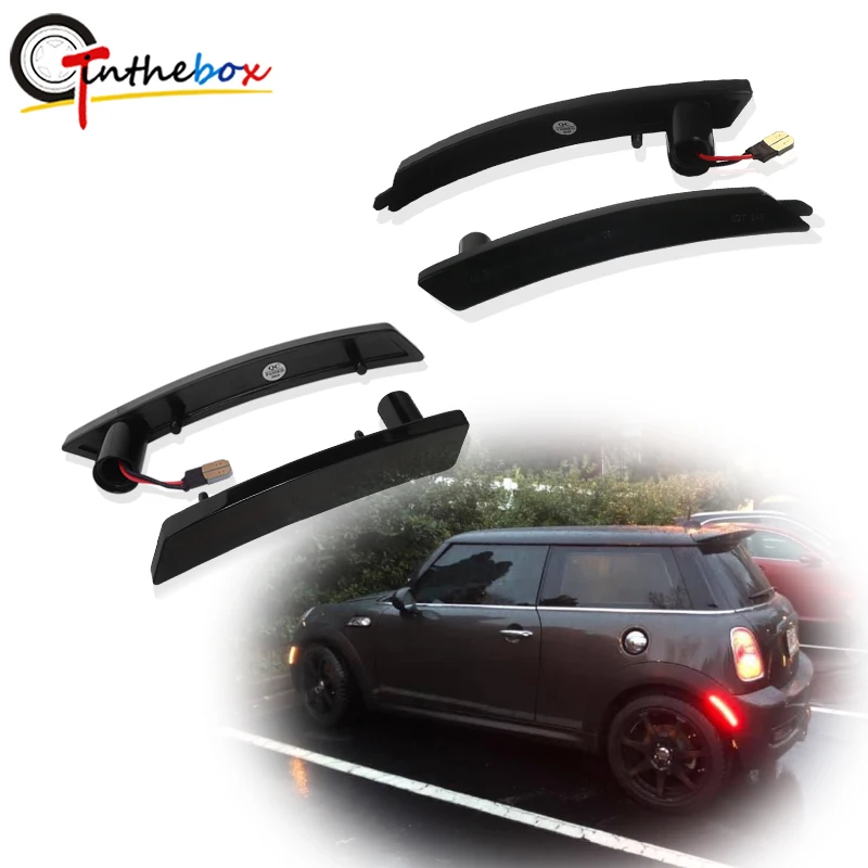 

Gtinthebox Smoked Lens Amber/Red Full LED Side Marker Light Set For 2007-13/14 MINI Cooper OEM Front/Rear Arch Sidemarker Lamps
