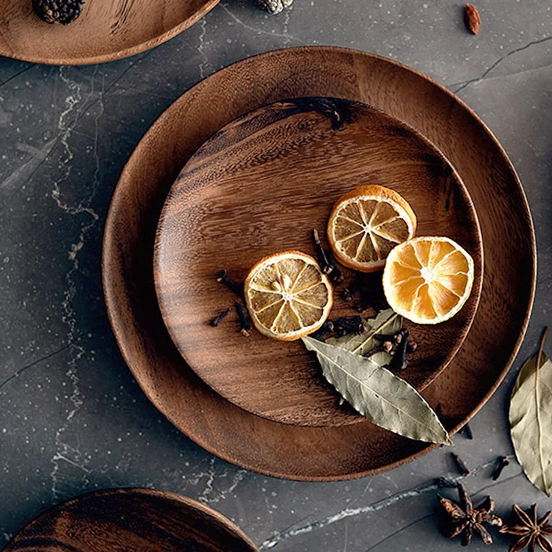 2 шт. Набор круглых деревянных тарелок|round wooden plate|wood plate setwood |