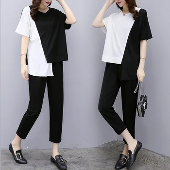 

Plus Size 5xl 2 Piece Set Women Casual Ensemble Femme Deux Pieces Year-old Female Costume Conjunto Feminino Tracksuit