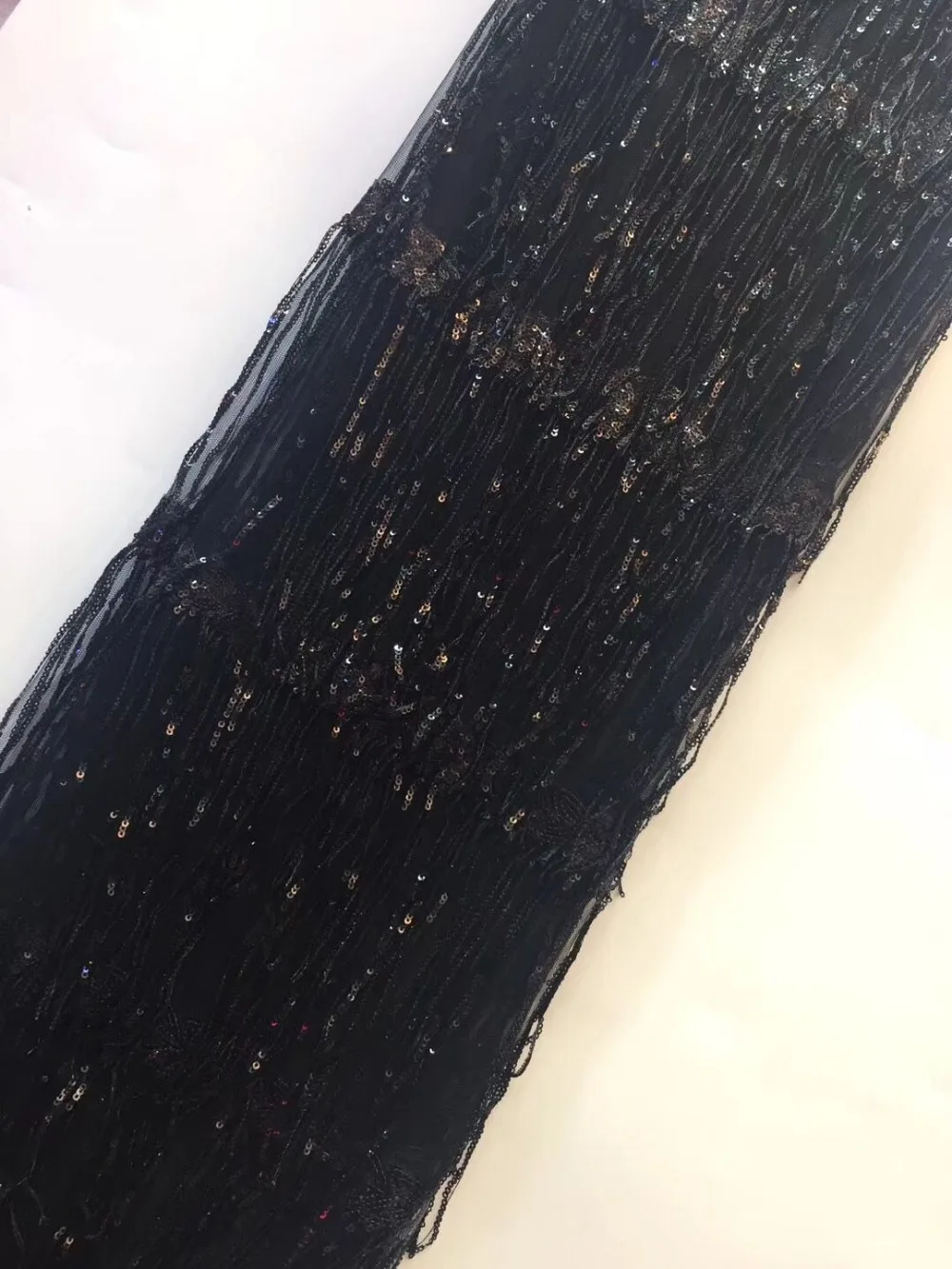 Высококлассная африканская сетка шампанского с блестками кружевная ткань высокого качества французский Тюль Кружева Свадебные нигерийские ткани 5 ярдов