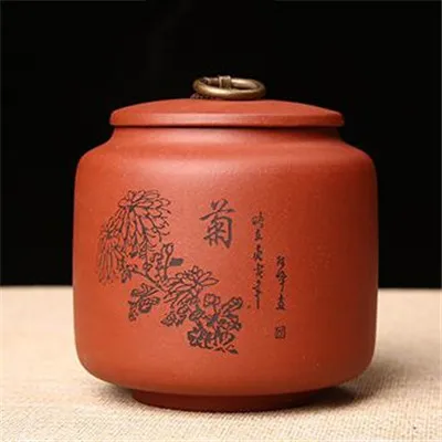 Фиолетовые глиняные контейнеры для чая расписанные вручную чайные конфеты кунг-фу - Цвет: 4