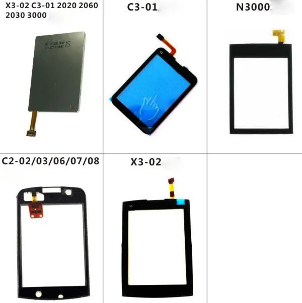 Сенсорный экран Экран для Nokia X3-02 C3-01 2020 2060 2030 3000 сенсорный переднее стекло с