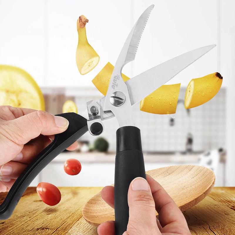 OUTU Multifunction Stainless Steel Kitchen Scissors Cleaver Food Cutter