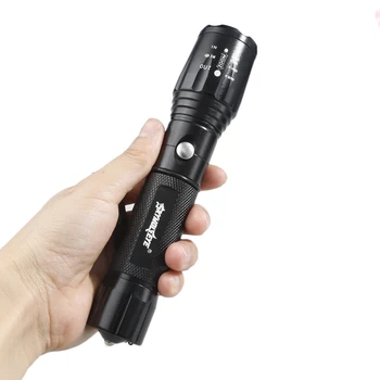 

SKYWOLFEYE Zoomable T6 Flashlight Torch 18650 Battery Adjustable Tactical Camping Bicycle Lights Led Bulbs Rechargeable Mining