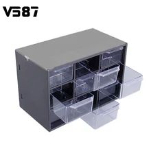 Plastic 9 Jewellery Storage Field Mini Particles Cupboards Lattice Transportable Amall Drawer Sorting Grid Desktop Workplace Provides