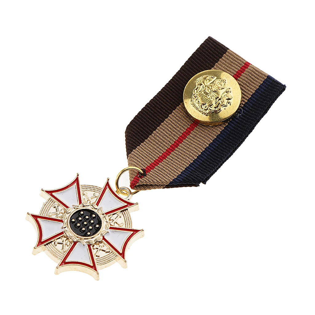Vintage Russia Geometric Medal Pendant Badge Fabric Costume Uniform Brooch Pin Accessory