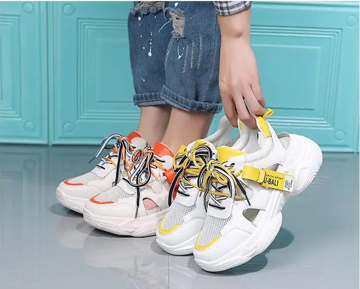 Summer Thick Sole Platform Sandals Woman 2019 Mesh Pu Casual Sandals Breathable Female Chunky Sandal Beach Shoes Summer Thick Sole Platform Sandals Woman 2019 Mesh Pu Casual Sandals Breathable Female Chunky Sandal Beach Shoes