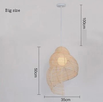 Artpad Юго-Восточной Азии креативная бамбуковая морская улитка в форме подвесной светильник для гостиной, балкона, ресторана, плетеная Подвесная лампа, светильники - Цвет корпуса: D type