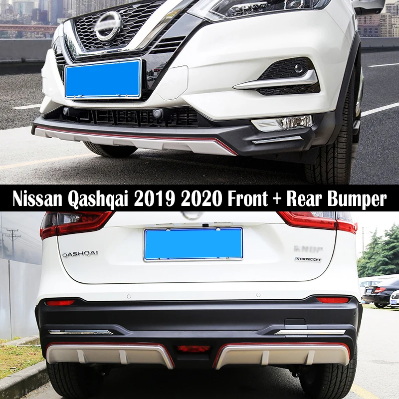 

Bumper For Nissan Qashqai 2019 2020 Front + Rear Diffuser Bumpers Lip Protector Guard skid plate ABS