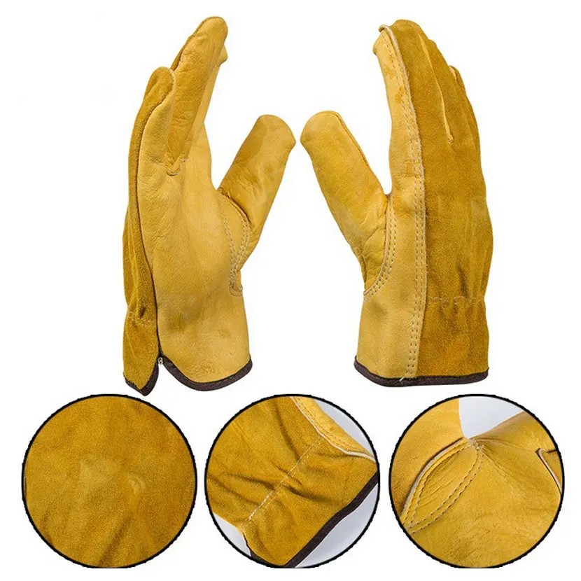 Leather second - tier labor insurance gloves all - skin fingers wear - resistant non - slip garden security supplies Leather second - tier labor insurance gloves all - skin fingers wear - resistant non - slip garden security supplies