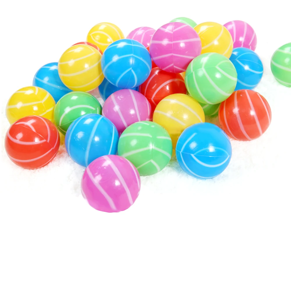 100 шт детские мягкие пластиковые полосатая форма бассейн океан мяч игрушка волна воздушный шар Мячи ямы водный бассейн Stressball наружные