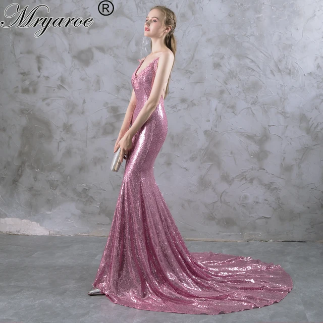Pink Sequin Prom Dress Aliexpress