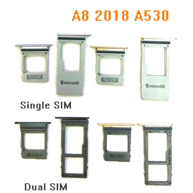10 шт./лот для Samsung Galaxy A8 2018 A530 Sim и лоток карт SD Card Reader запасные части замены