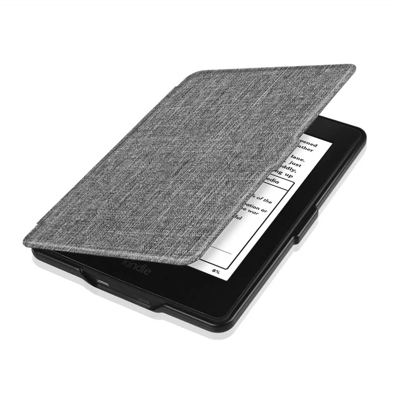 

For Kindle Paperwhite 3/2 Case Cloth Texture PU Leather Smart Case PC Back Hard Cover for Kindle Paperwhite 1/2/3