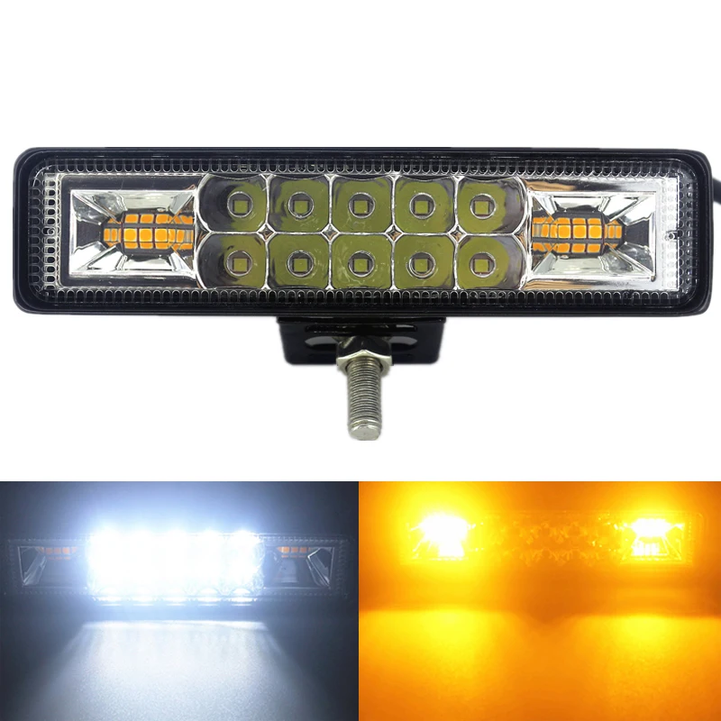 

48W Strobe Flash Work Light LED Light Bar Amber White for Offroad 4x4 ATV JEEP SUV Motorcycle Truck Trailer car accessories 12V
