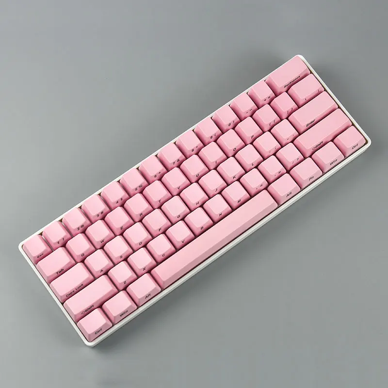 Розовая 60 OEM боковая печатная Толстая pbt 61 клавиша для GH60 покер DZ60 mx Переключатель