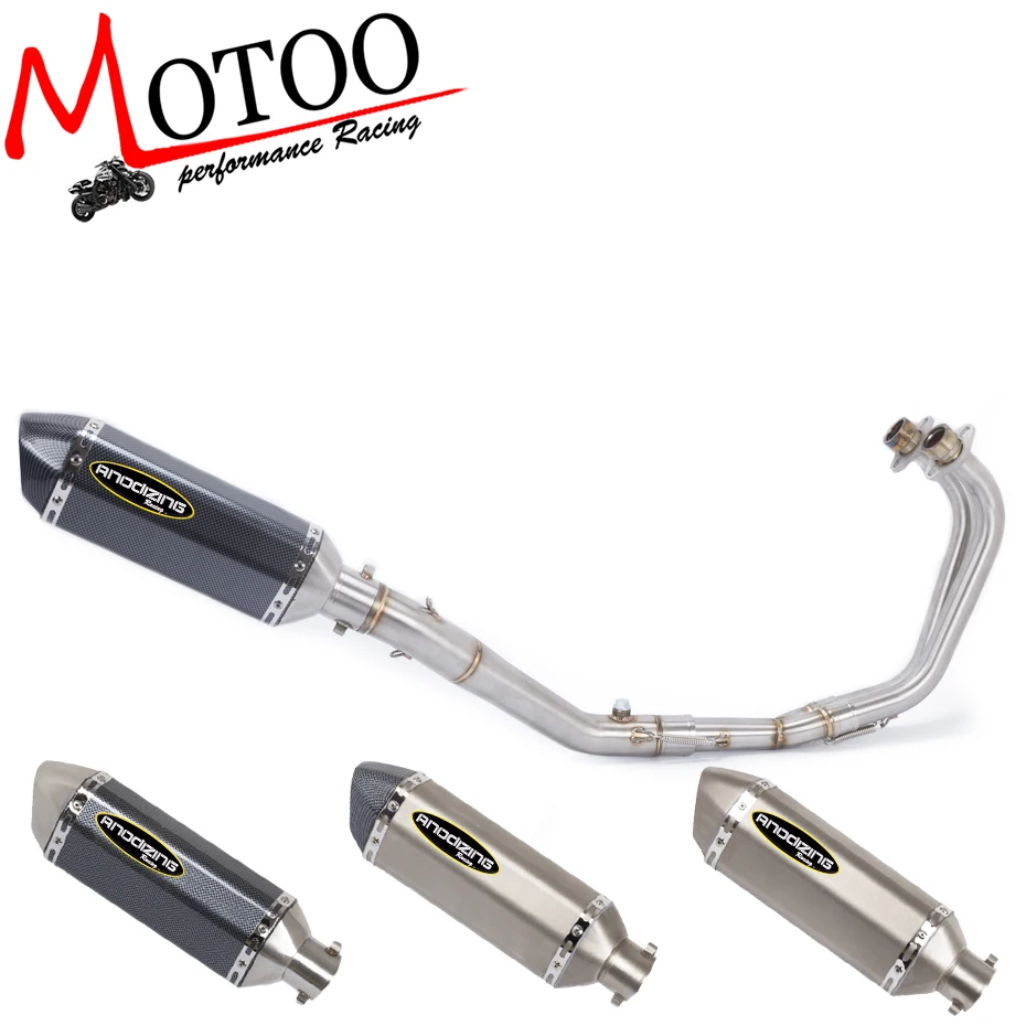 Motoo-мотоциклетная выхлопная система для Yamaha R25 R3- с выхлопной трубкой средней трубы без шнуровки