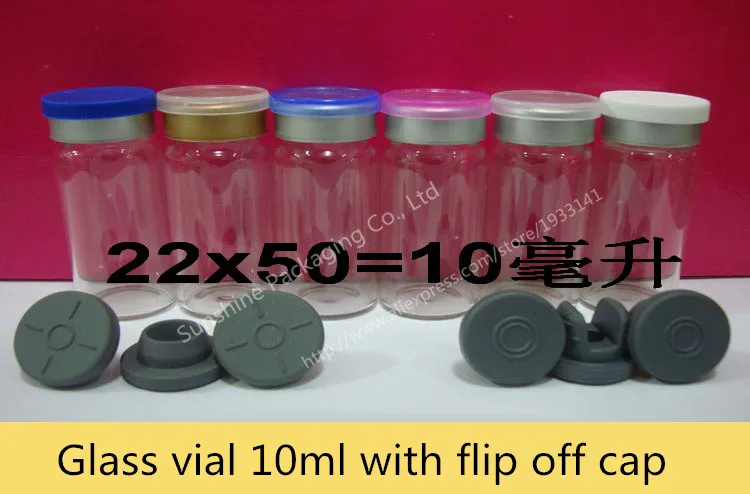 

100 x 10ml Clear Injection Glass Vial &Flip Off Cap 1/3oz Transparent Glass Bottle, 10cc Glass Container