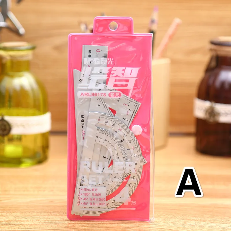 Инструменты рисования ARL 96178 треугольник/транспортир/линейки костюм