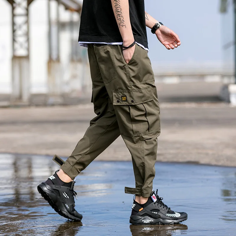 Новое поступление, мужские модные штаны, уличные повседневные штаны, Мужские штаны для бега в стиле хип-хоп, черные армейские зеленые штаны