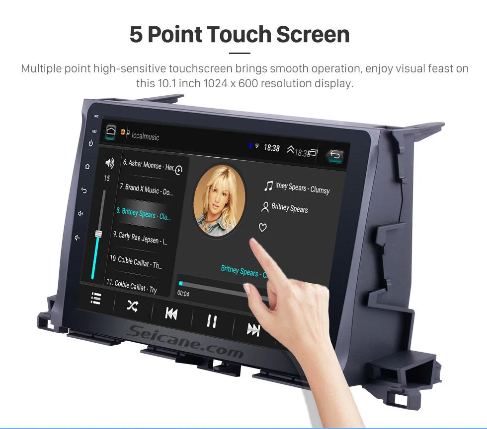 Top Seicane Android 8.1 10.1" 2Din Wifi Multimedia Player 4Core For 2015 Toyota Highlander Head Unit Car Radio Audio GPS Navi Stereo 6