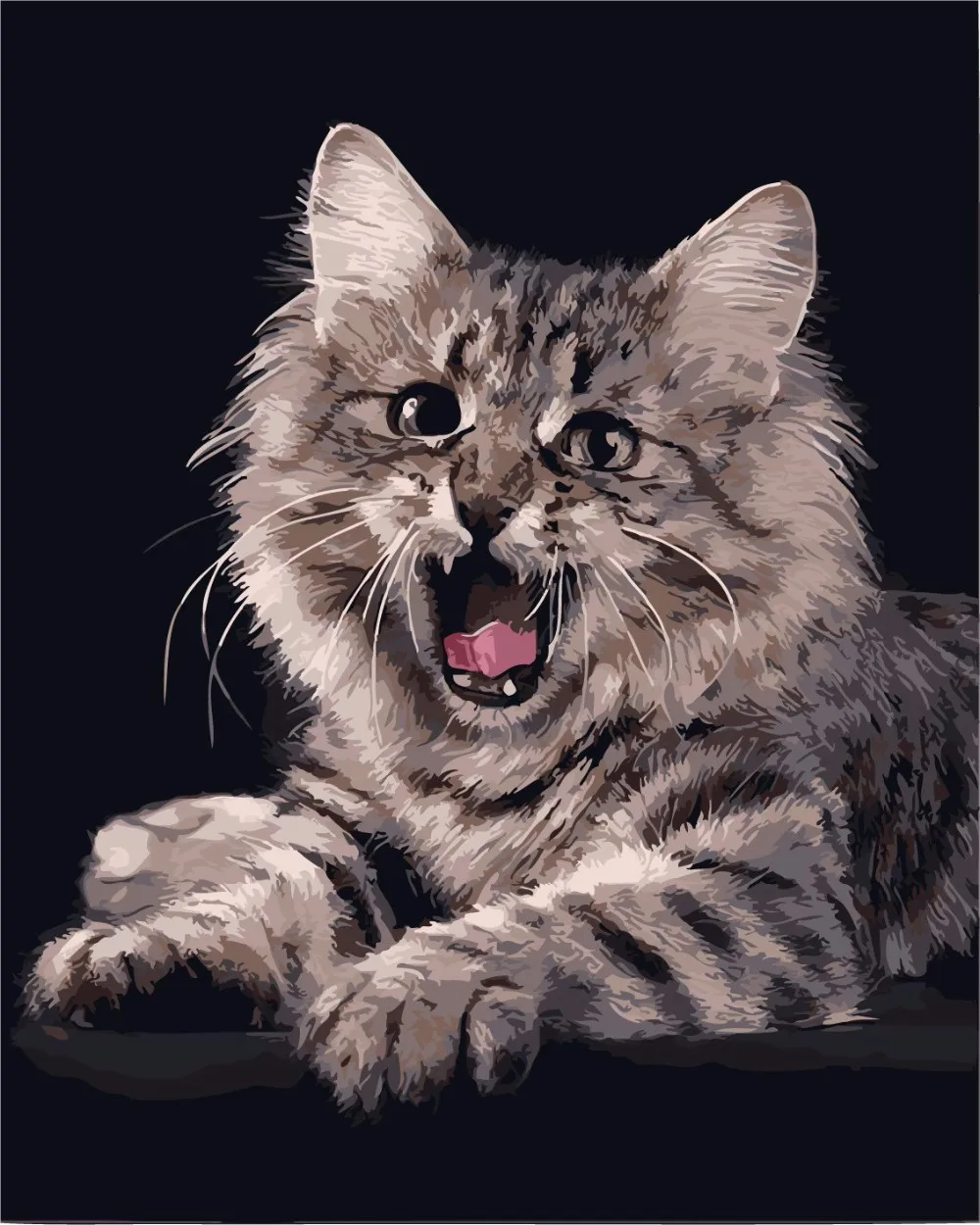 Картина маслом по номерам diy картина Рисование по номерам на холсте картина ручной росписью Волк тигр кошка WQ008