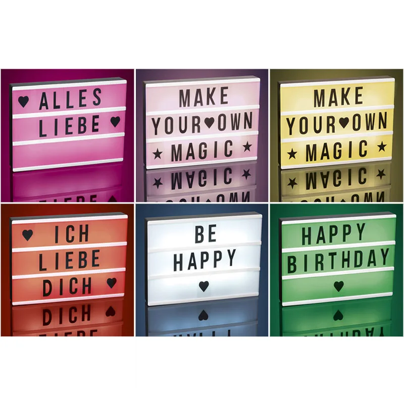 

Remote Control LED Light Box 173 Letters & Symbols A4 Size _WK