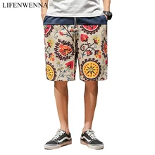 Для Мужчин's Пляжные шорты личности с принтом летние тонкие дышащие комфорт бермуды Повседневное свободные Для мужчин; льняные шорты M-5XL