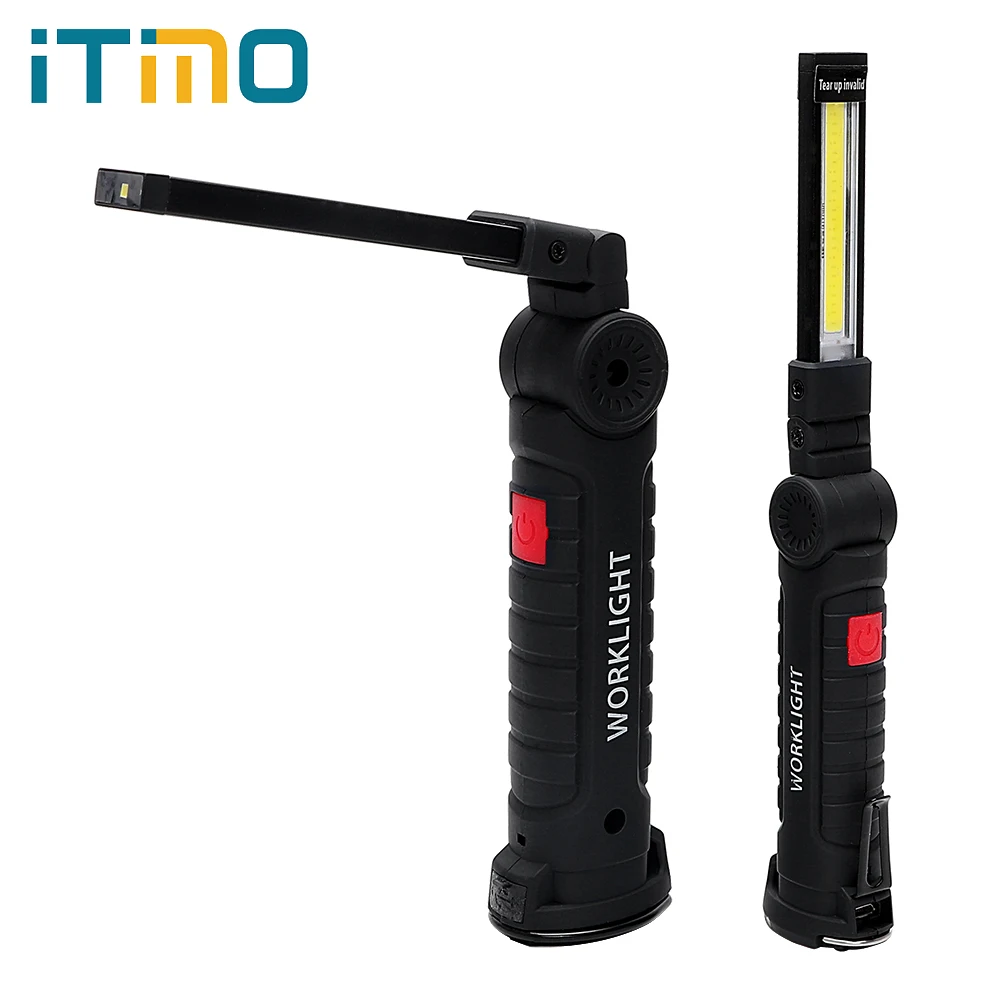 

ITimo COB LED Torch USB Rechargeable with Hook Portable Flashlight 3 Modes with Magnet Camping Working Light Outdoor Lighting