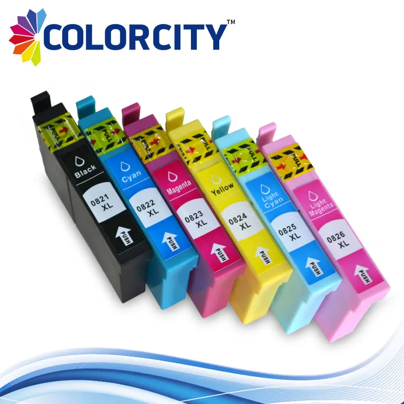 1 комплект совместимый T0821 T0826 чернильный картридж Замена для Epson Stylus R390 R270 R290 R295