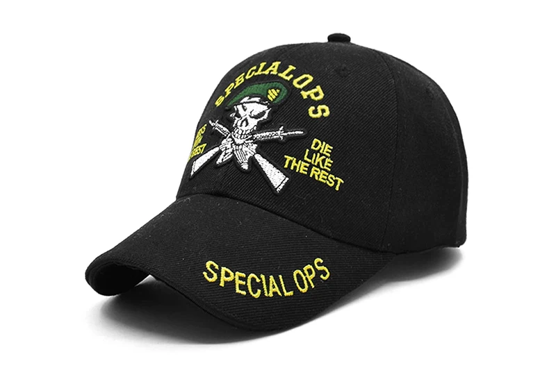 CLIMATE Bone Skull Baseball Cap Special OPS Forces Army Cap Cool Black Specialops Bone Gun Hats Baseball Caps Army Style Men