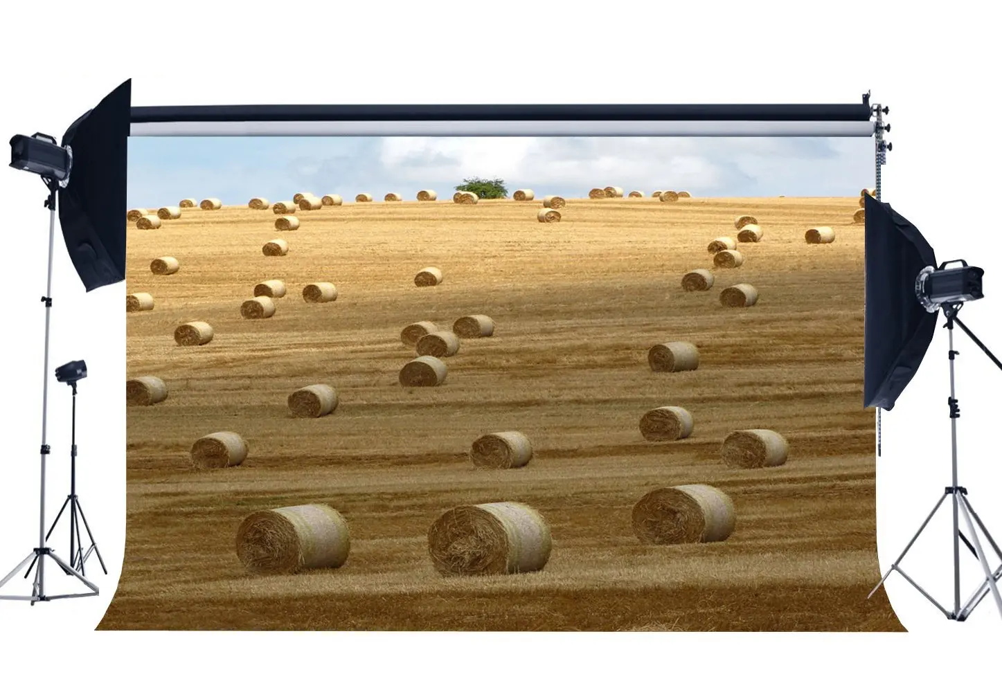 

Rustic Farmland Backdrop Straw Haystack Backdrops Nature Wheat Field Fall Photography Background