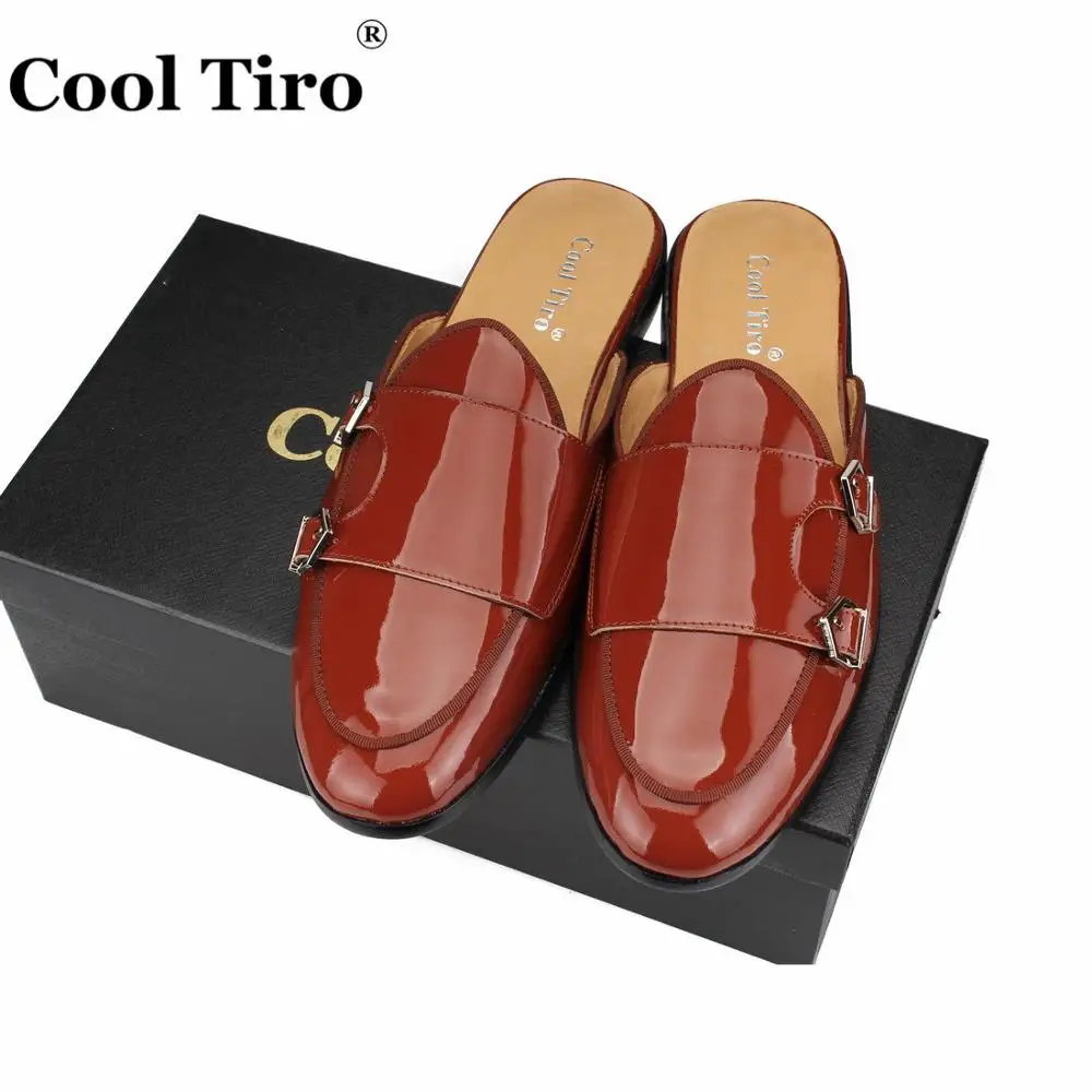 brown patent leather men slippers (11)