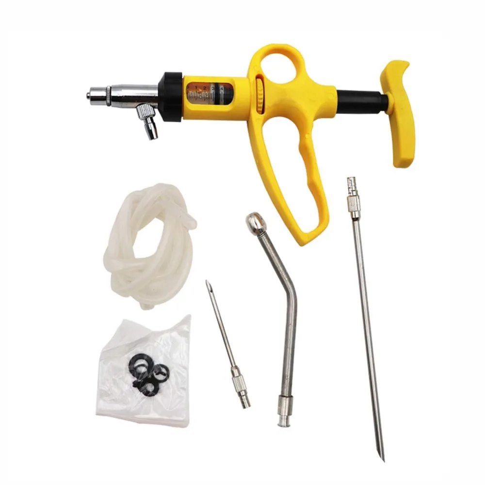 

5ml/10ml Continuous Adjustable Self Refill Syringe Gun Drencher Veterinary for Cattle Sheep Goats Livestock