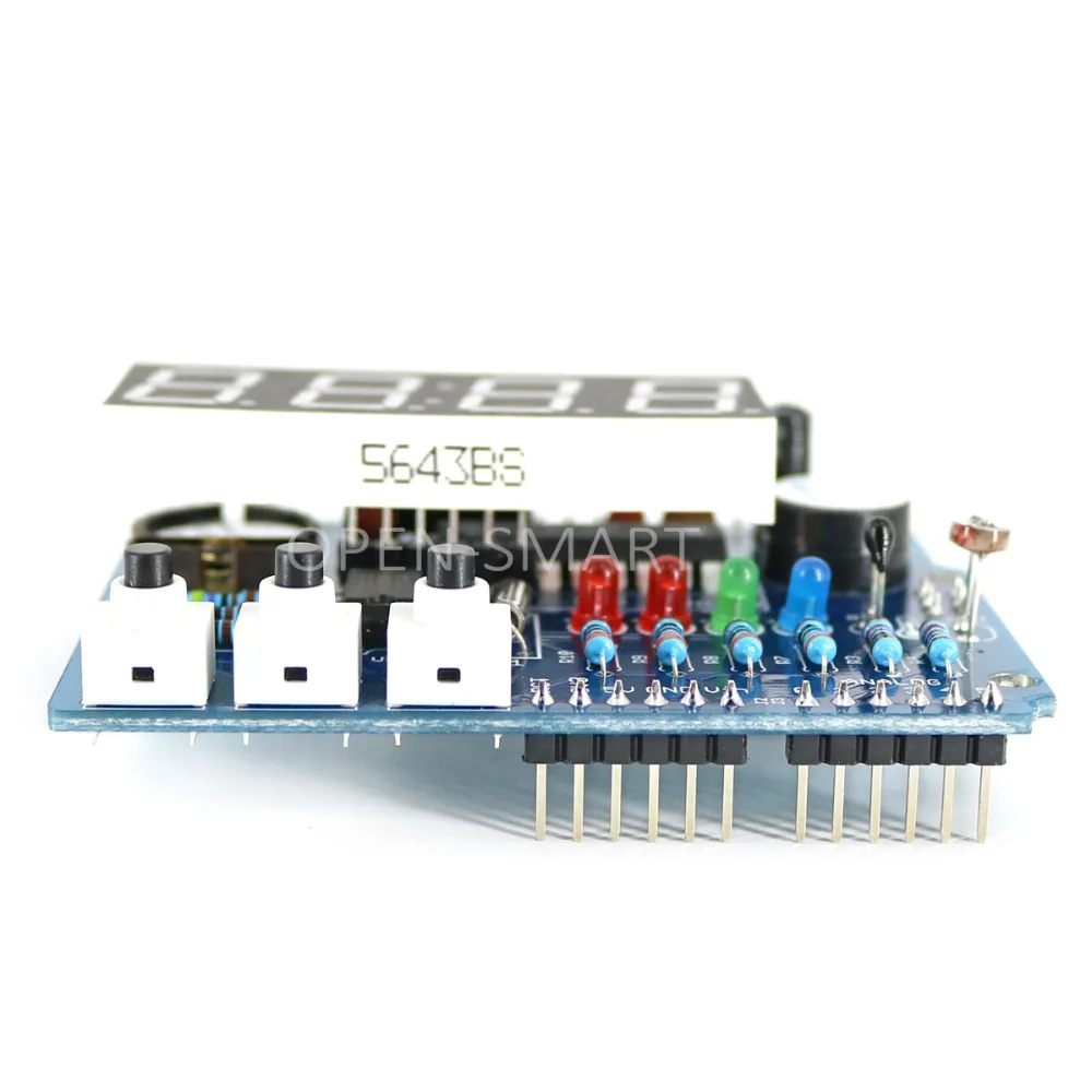 Часы щит RTC модуль DS1307 модуль Многофункциональный плата расширения с 4 цифры Дисплей свет Сенсор и Термистор для Arduino